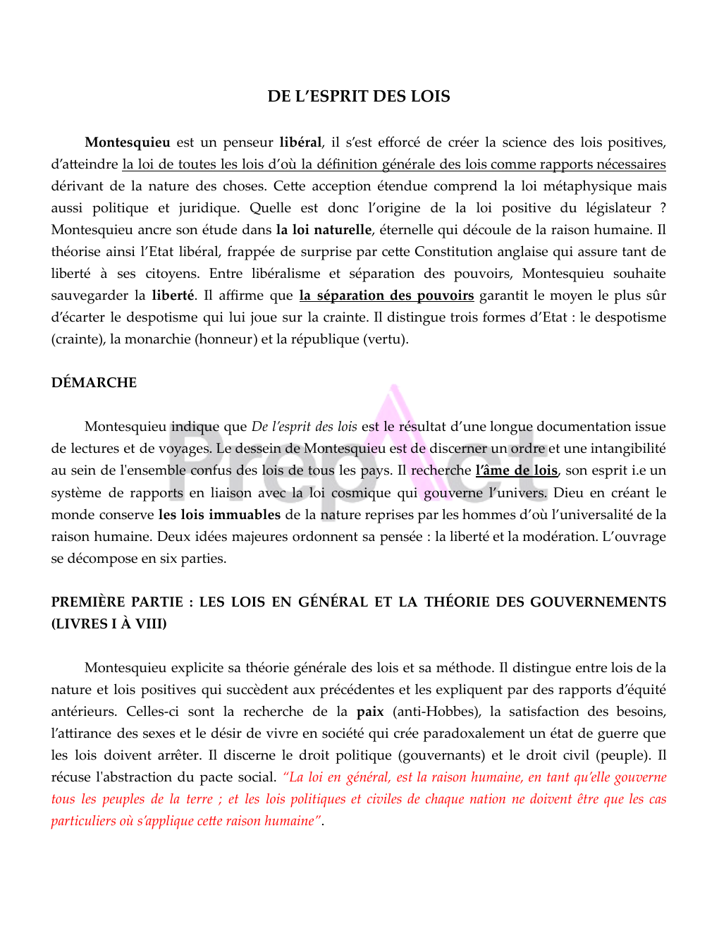 Aperçu fiche Montesquieu