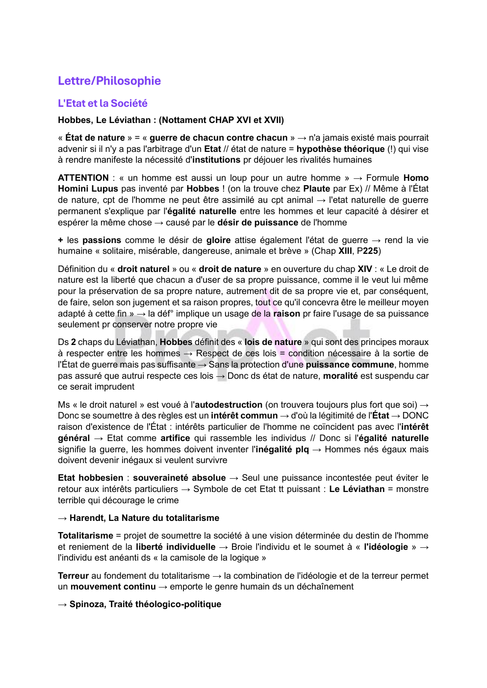 Aperçu Philosophie politique