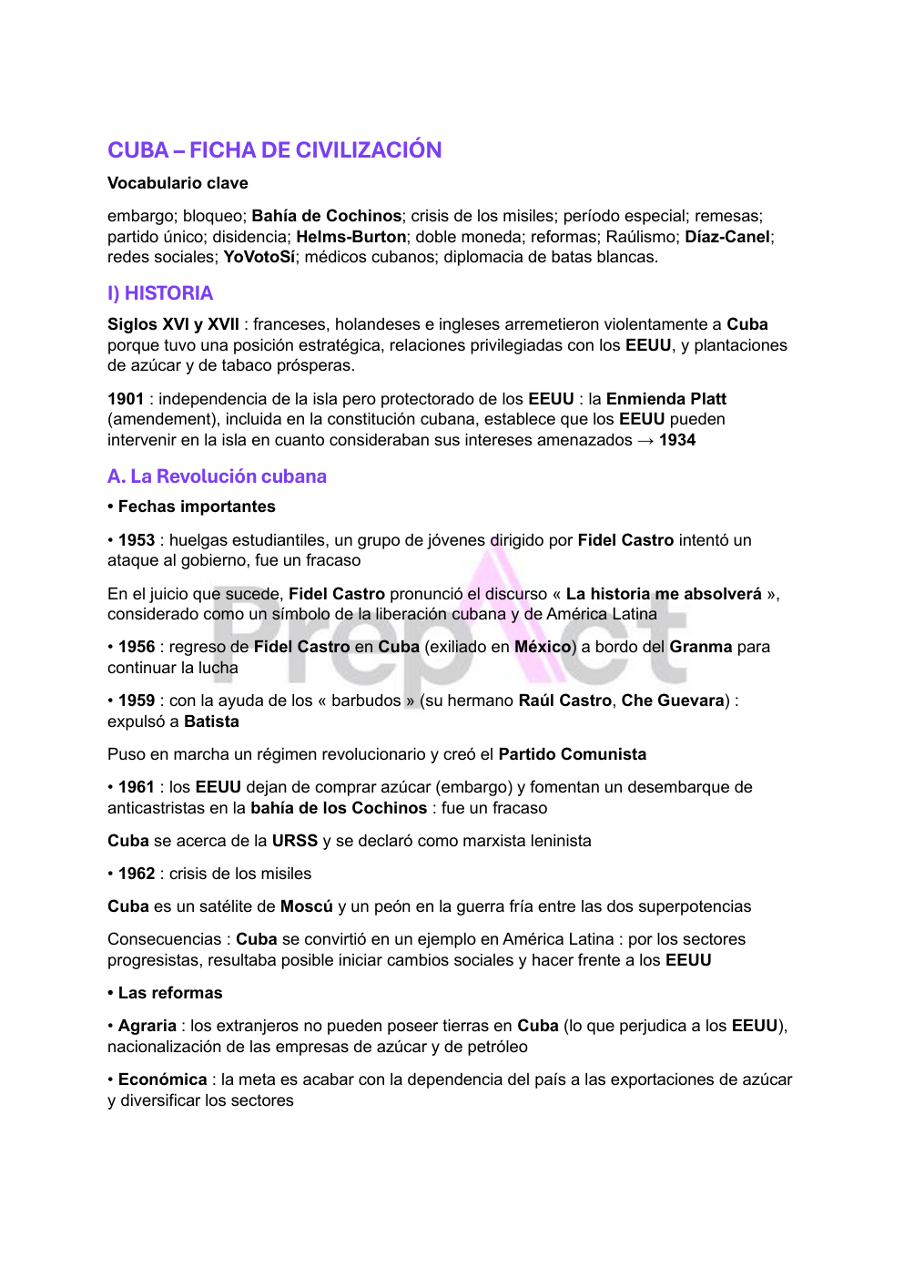Aperçu fiche Cuba